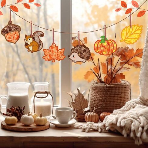 24 Pack Easter Suncatcher Kit Kit Easter Paper Crafts Glass DIY Window Art Kit Bunny Egg Carrot Ornament 1400 Tissue Paper Window Decor in Kuwait