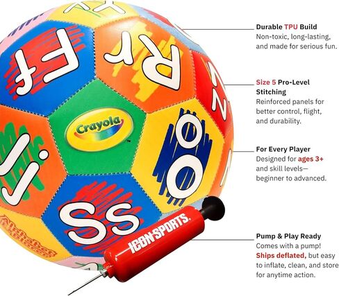 Crayola Score n 'Explore Size Size 5 Color Ball - Alphabet Explorer ، كرة كرة القدم التفاعلية للتلوين للأطفال ، كرة متعة في التعلم لعبة. in Kuwait