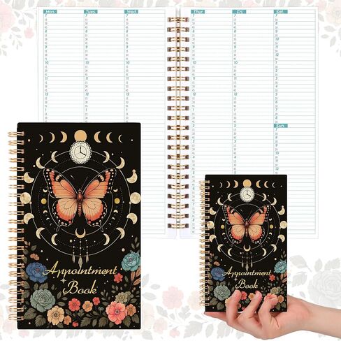 ReliThick Salon Appointment Book 4.72 x 7.87 Inches 2025 Pocket Weekly Planner Mini Size Floral Calendar Schedule Book 108 Pages 53 Week for Women Work Business in Saudi Arabia
