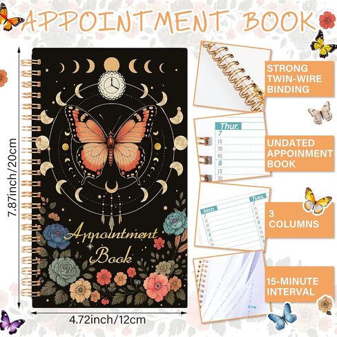 ReliThick Salon Appointment Book 4.72 x 7.87 Inches 2025 Pocket Weekly Planner Mini Size Floral Calendar Schedule Book 108 Pages 53 Week for Women Work Business in Saudi Arabia