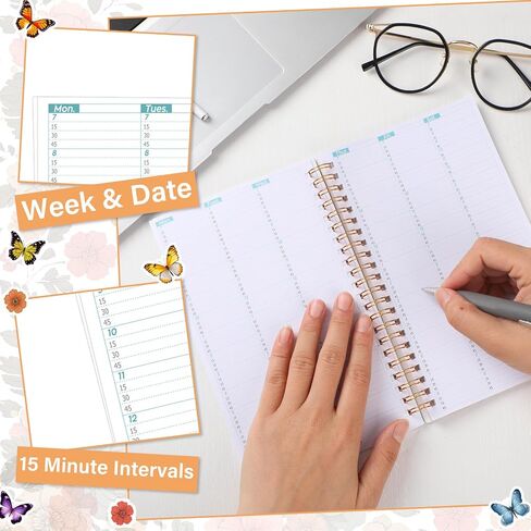 ReliThick Salon Appointment Book 4.72 x 7.87 Inches 2025 Pocket Weekly Planner Mini Size Floral Calendar Schedule Book 108 Pages 53 Week for Women Work Business in Saudi Arabia