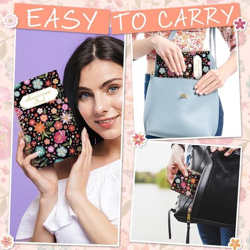 ReliThick Salon Appointment Book 4.72 x 7.87 Inches 2025 Pocket Weekly Planner Mini Size Floral Calendar Schedule Book 108 Pages 53 Week for Women Work Business in Kuwait