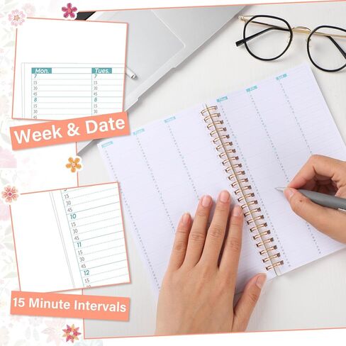 ReliThick Salon Appointment Book 4.72 x 7.87 Inches 2025 Pocket Weekly Planner Mini Size Floral Calendar Schedule Book 108 Pages 53 Week for Women Work Business in Kuwait