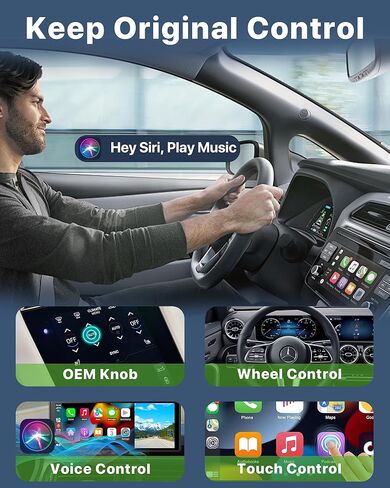 محول CarPlay اللاسلكي ، 2 في 1 Carplay و Android Auto Adapter Slug & Play ، محولات تشغيل السيارات السريعة والمستقرة تحويل CarPlay سلكية إلى Wireless لـ iOS 10+/Android 11+/2017 والسيارة الأحدث ، in Kuwait