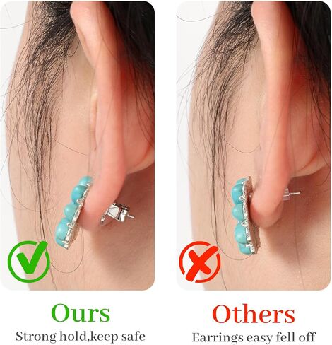 6PCS Earring Lifters Backs, Earring Backs for Droopy Ears Adjustable Anti-Sensitive Secure Large Earrings Backing for Heavy Earrings(Gold) in Saudi Arabia