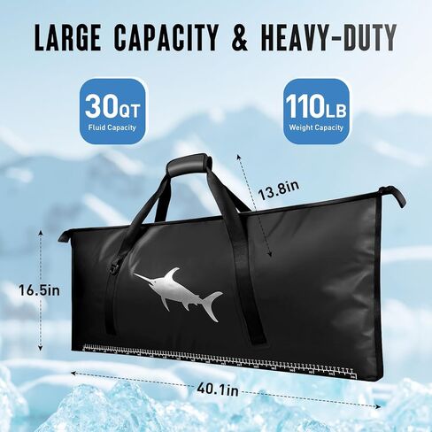 Fish Cooler Bags for Fishing,Insulated Fish Bag 40.1"X16.5" Fish Kill Bag - Fishing Cooler Bags Portable Leakproof Fish Bags for Caught Storage Keep Ice Cold for Over 24 Hours - Blue in Kuwait