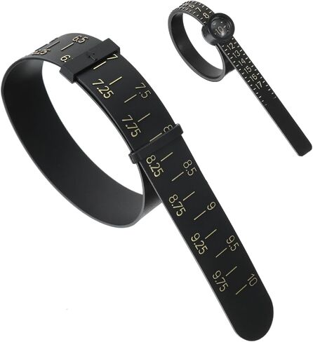 2 Pcs Bracelet Sizer and Ring Measuring Tool Set, Reusable Finger Measure for Ring Size - US Size, Universal Bracelet Measuring Tool for Women Men - UK Sizes (White) in Kuwait