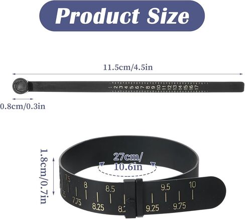 2 Pcs Bracelet Sizer and Ring Measuring Tool Set, Reusable Finger Measure for Ring Size - US Size, Universal Bracelet Measuring Tool for Women Men - UK Sizes (White) in Kuwait