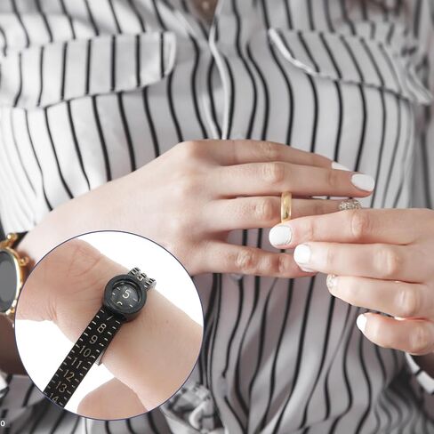 2 Pcs Bracelet Sizer and Ring Measuring Tool Set, Reusable Finger Measure for Ring Size - US Size, Universal Bracelet Measuring Tool for Women Men - UK Sizes (White) in Kuwait