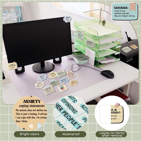 Honoson 324 PCS ملصقات الصحة العقلية للعلامات ، والمكتب ديكور التوعية بالصحة العقلية هدية التفكير الإيجابي التفكير اليومي التأكيد ، ديكور ، in Kuwait