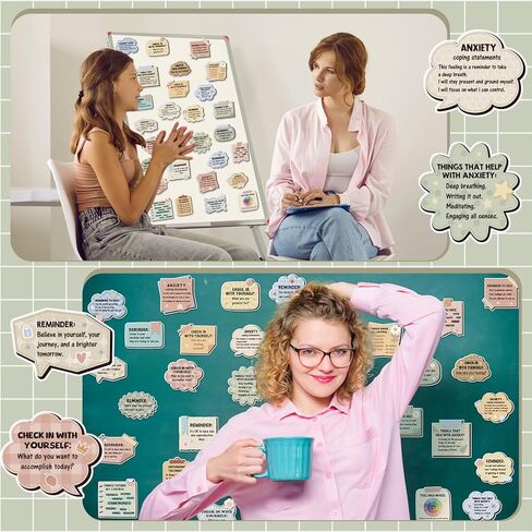 Honoson 324 PCS ملصقات الصحة العقلية للعلامات ، والمكتب ديكور التوعية بالصحة العقلية هدية التفكير الإيجابي التفكير اليومي التأكيد ، ديكور ، in Kuwait