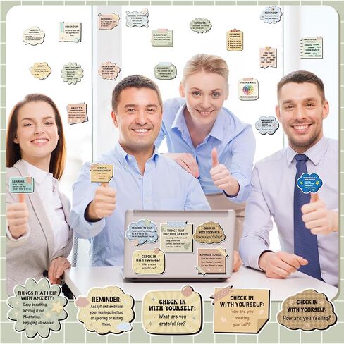 Honoson 324 PCS ملصقات الصحة العقلية للعلامات ، والمكتب ديكور التوعية بالصحة العقلية هدية التفكير الإيجابي التفكير اليومي التأكيد ، ديكور ، in Kuwait