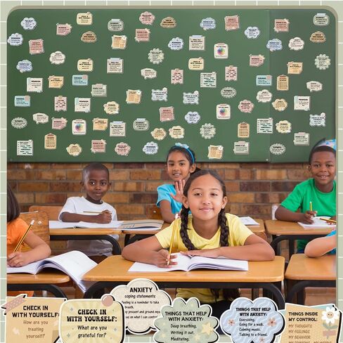 Honoson 324 PCS ملصقات الصحة العقلية للعلامات ، والمكتب ديكور التوعية بالصحة العقلية هدية التفكير الإيجابي التفكير اليومي التأكيد ، ديكور ، in Kuwait