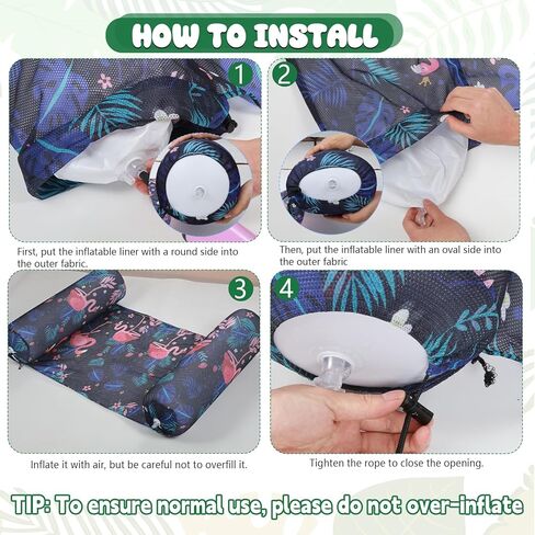 Inflatable Pool Floats for Adults - 1 Pack Water Hammock with Soft Fabric Mesh, Portable Multi-Purpose Floating Lounge Chair, Drifter, & Saddle for Pool, Lake, Beach, and Summer Fun in Kuwait