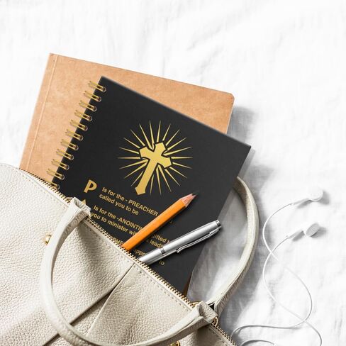 XQLZY Pastor Black Gold Spiral Notebook, Prayer Notebook for Women, Religious Jesus Faith Gifts, Thank You Gifts, Birthday Gifts for Pastors Preachers Ministers, Pastor Retirement Appreciation Gifts in Saudi Arabia