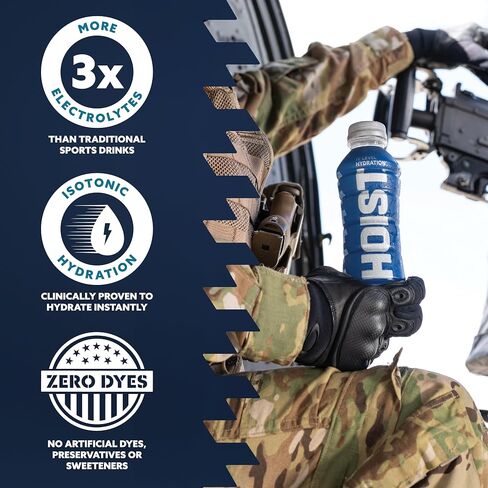 HOIST Premium Military Hydration Electrolyte Drink, Powerful IV-Level Hydration, Clinically Proven Performance Drink, Watermelon, 16 Fl Oz (Pack of 12) in Saudi Arabia