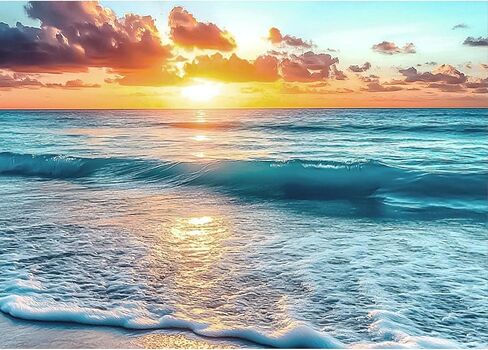 Lxmsja Sunset Diamond Art Kits for Adults, Beach DIY Full Drill Diamond Painting Kits for Beginners, 5D Gem Art Crafts for Adults, Home Wall Decor 16x12 inch in Saudi Arabia