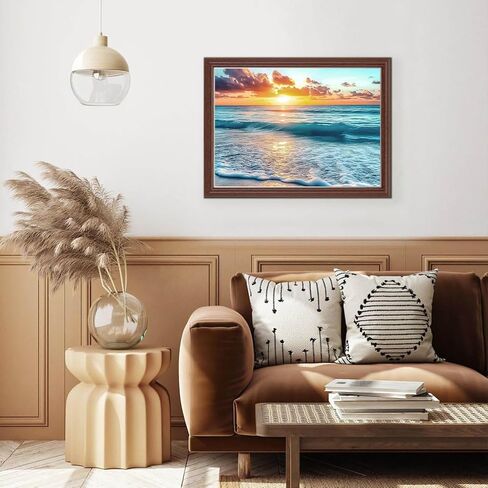 Lxmsja Sunset Diamond Art Kits for Adults, Beach DIY Full Drill Diamond Painting Kits for Beginners, 5D Gem Art Crafts for Adults, Home Wall Decor 16x12 inch in Saudi Arabia