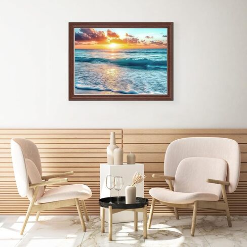 Lxmsja Sunset Diamond Art Kits for Adults, Beach DIY Full Drill Diamond Painting Kits for Beginners, 5D Gem Art Crafts for Adults, Home Wall Decor 16x12 inch in Saudi Arabia