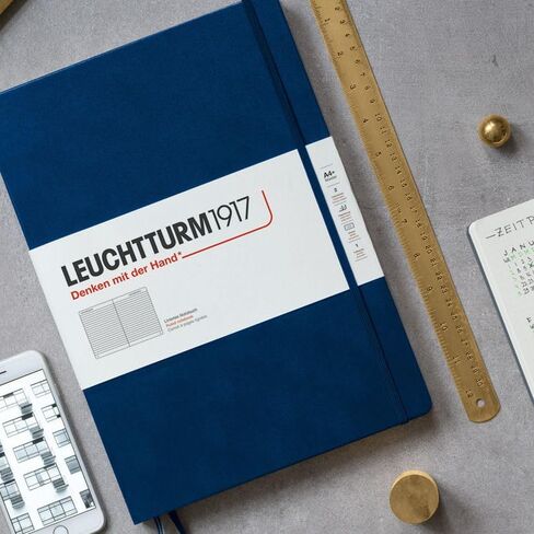 LEUCHTTURM1917 - Notebook Hardcover Pocket A6-187 Numbered Pages for Writing and Journaling (Navy, Squared) in Kuwait