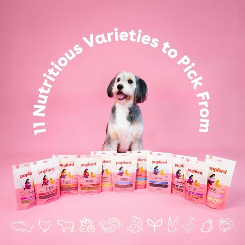Pupford Freeze Training Trade Treats for Dogs & Appies ، 215+ أربعة لدغات مكونات (تركيا والخضار ، 3 أوقية) in Kuwait