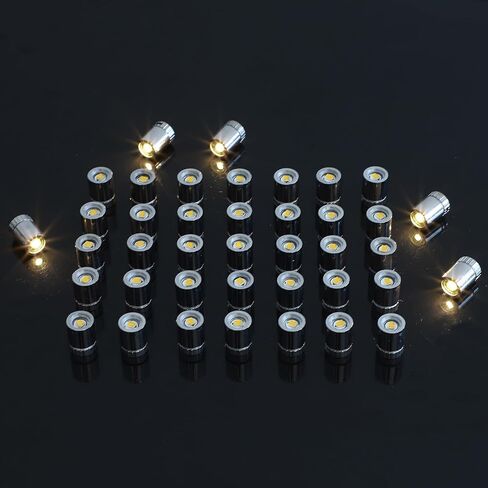 ONEST 40 Pieces Mini LED Lights Small Lights for Dollhouse Silver Led Lights Battery Powered Miniature Ornament Lights Tiny Lights for Dollhouse Accessories Party Decoration Crafts DIY (Cold White) in Saudi Arabia