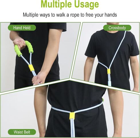 Double Dog Leash for Two Dogs,Dual Hands Free Heavy Duty Dog Leashes,360 Swivel No Tangle Walking Leash,Soft Padded handle,Adjustable Crossbody Waist Belt Rope for Small Medium Large Dogs,Black in Saudi Arabia