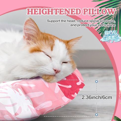 Pet Cooling Mat for Cats and Small Dogs, 18.9'' x 18.9'' x 2.28'' Thickened Cooling Pad Anti-Grab Internal Cold Gel Without Water Filling, Lightweight, Washable, Playmat for Indoor/Outdoor in Kuwait