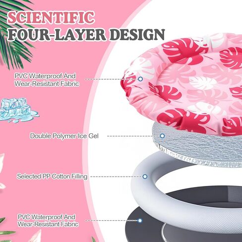 Pet Cooling Mat for Cats and Small Dogs, 18.9'' x 18.9'' x 2.28'' Thickened Cooling Pad Anti-Grab Internal Cold Gel Without Water Filling, Lightweight, Washable, Playmat for Indoor/Outdoor in Kuwait