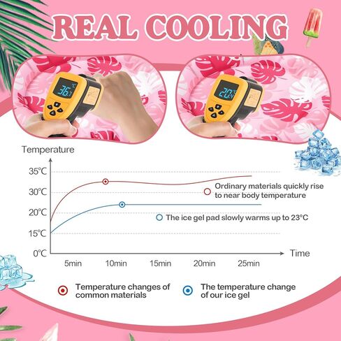 Pet Cooling Mat for Cats and Small Dogs, 18.9'' x 18.9'' x 2.28'' Thickened Cooling Pad Anti-Grab Internal Cold Gel Without Water Filling, Lightweight, Washable, Playmat for Indoor/Outdoor in Kuwait