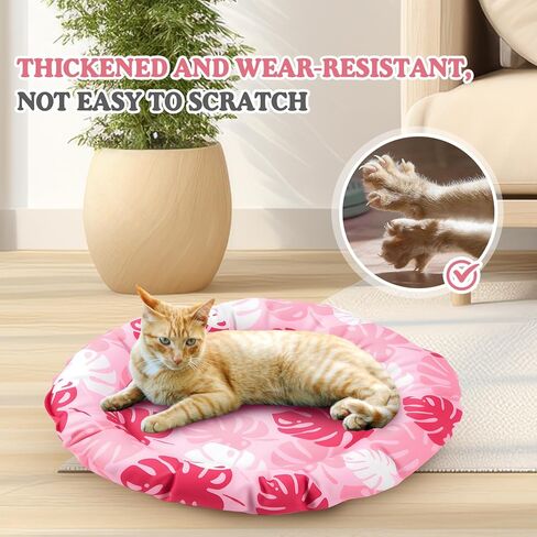 Pet Cooling Mat for Cats and Small Dogs, 18.9'' x 18.9'' x 2.28'' Thickened Cooling Pad Anti-Grab Internal Cold Gel Without Water Filling, Lightweight, Washable, Playmat for Indoor/Outdoor in Kuwait