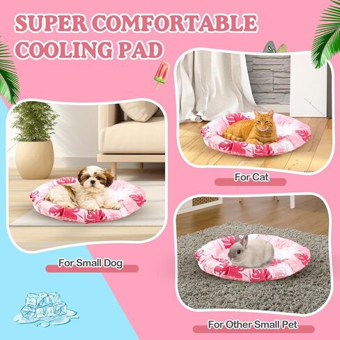 Pet Cooling Mat for Cats and Small Dogs, 18.9'' x 18.9'' x 2.28'' Thickened Cooling Pad Anti-Grab Internal Cold Gel Without Water Filling, Lightweight, Washable, Playmat for Indoor/Outdoor in Kuwait