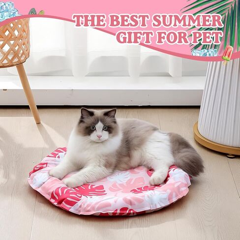 Pet Cooling Mat for Cats and Small Dogs, 18.9'' x 18.9'' x 2.28'' Thickened Cooling Pad Anti-Grab Internal Cold Gel Without Water Filling, Lightweight, Washable, Playmat for Indoor/Outdoor in Kuwait