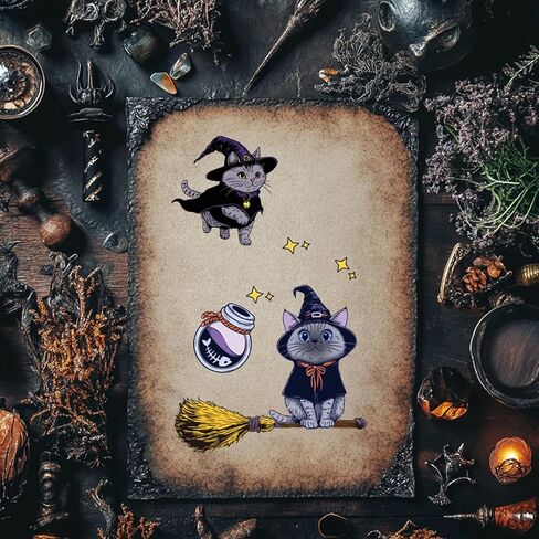 CHGCRAFT Halloween Clear Stamps Witch Cat Pumpkin Mushroom Tree Silicone Transparent Stamp Silicone Stamps Seals for DIY Scrapbooking Journaling Photo Album Decorative in Kuwait