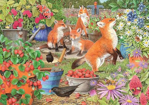 Buffalo Games - Bonjour - John Burrow - Fenceline Garden - 500 Piece Jigsaw Puzzle for Adults -Challenging Puzzle Perfect for Game Nights - Finished Size is 21.25 x 15.00 in Saudi Arabia