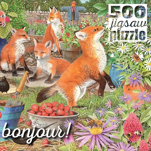 Buffalo Games - Bonjour - John Burrow - Fenceline Garden - 500 Piece Jigsaw Puzzle for Adults -Challenging Puzzle Perfect for Game Nights - Finished Size is 21.25 x 15.00 in Saudi Arabia