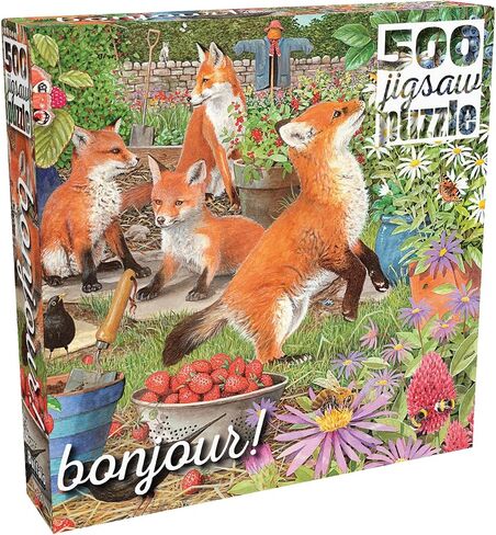 Buffalo Games - Bonjour - John Burrow - Fenceline Garden - 500 Piece Jigsaw Puzzle for Adults -Challenging Puzzle Perfect for Game Nights - Finished Size is 21.25 x 15.00 in Saudi Arabia