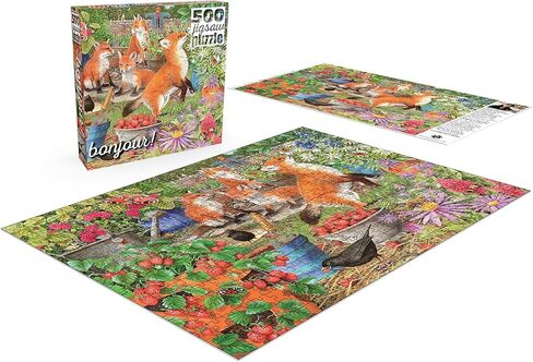Buffalo Games - Bonjour - John Burrow - Fenceline Garden - 500 Piece Jigsaw Puzzle for Adults -Challenging Puzzle Perfect for Game Nights - Finished Size is 21.25 x 15.00 in Saudi Arabia