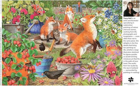 Buffalo Games - Bonjour - John Burrow - Fenceline Garden - 500 Piece Jigsaw Puzzle for Adults -Challenging Puzzle Perfect for Game Nights - Finished Size is 21.25 x 15.00 in Saudi Arabia