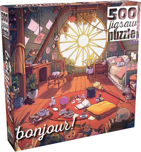 Buffalo Games - Bonjour - John Burrow - Fenceline Garden - 500 Piece Jigsaw Puzzle for Adults -Challenging Puzzle Perfect for Game Nights - Finished Size is 21.25 x 15.00 in Saudi Arabia