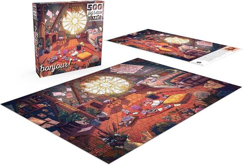 Buffalo Games - Bonjour - John Burrow - Fenceline Garden - 500 Piece Jigsaw Puzzle for Adults -Challenging Puzzle Perfect for Game Nights - Finished Size is 21.25 x 15.00 in Saudi Arabia