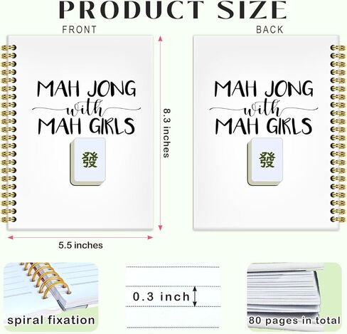 Brrnyoi Funny Mahjong Gifts Notebook Journal 5.5x8.3 ، Mahjong Notebook Higds for Women Mah Jong Lovers Players ، Mah Jong Accessories Journals ، Hardcover Notebooks for note take take in Kuwait