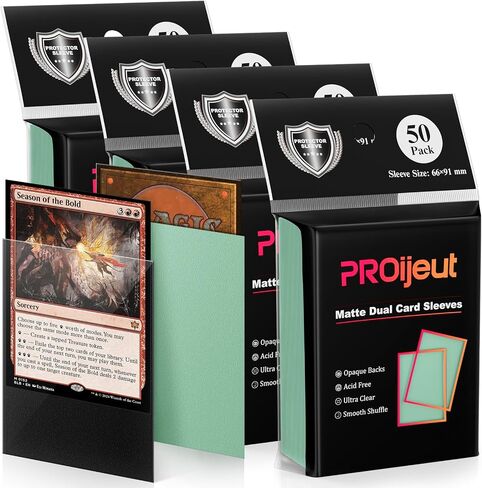 200 Pack Card Sleeves, Matte Dual Trading Card Sleeves with Opaque Back & Smooth Shuffle, Tear Resistant Card Protectors for MTG, TCG and Game Cards (Lagoon Blue) in Saudi Arabia