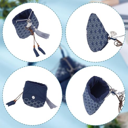 ORIGACH DIY Sashiko Coin Purse Kit with Instruction for Beginners Adults Easy Waves Sashiko Kit with Stamped Pattern Japanese Sashiko Embroidery Bag DIY Sewing Bag Gifts for Friends Mums in Saudi Arabia