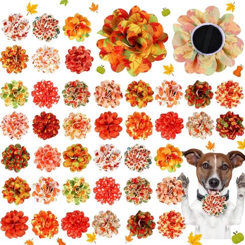 50 Pcs Christmas Dog Collar Flowers Bulk Santa Dog Bow Tie Flower Grooming Charms Accessories for Cat Pets Collar Attachment Embellishment Xmas Party Costume in Saudi Arabia