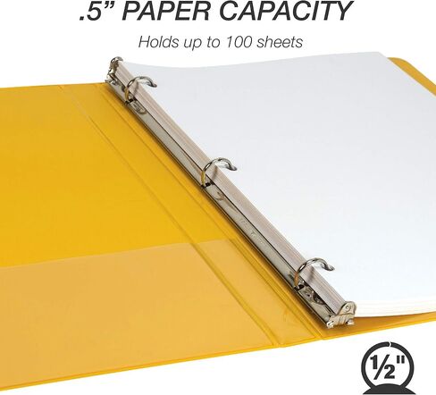 سامسيل 1.5 بوصة 3 رابط رنين ، مصنوع في الولايات المتحدة ، حلقة جولة الاقتصاد ، غطاء عرض واضح ، 325 ورقة السعة - للمدرسة ، المنزل ، المكتب - الليمون الأصفر in Kuwait