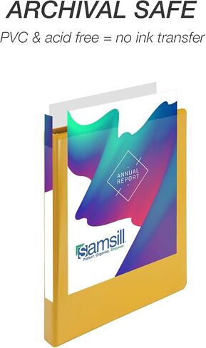 سامسيل 1.5 بوصة 3 رابط رنين ، مصنوع في الولايات المتحدة ، حلقة جولة الاقتصاد ، غطاء عرض واضح ، 325 ورقة السعة - للمدرسة ، المنزل ، المكتب - الليمون الأصفر in Kuwait