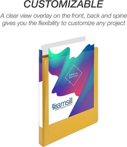 سامسيل 1.5 بوصة 3 رابط رنين ، مصنوع في الولايات المتحدة ، حلقة جولة الاقتصاد ، غطاء عرض واضح ، 325 ورقة السعة - للمدرسة ، المنزل ، المكتب - الليمون الأصفر in Kuwait