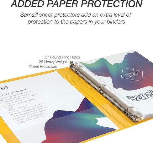 سامسيل 1.5 بوصة 3 رابط رنين ، مصنوع في الولايات المتحدة ، حلقة جولة الاقتصاد ، غطاء عرض واضح ، 325 ورقة السعة - للمدرسة ، المنزل ، المكتب - الليمون الأصفر in Kuwait