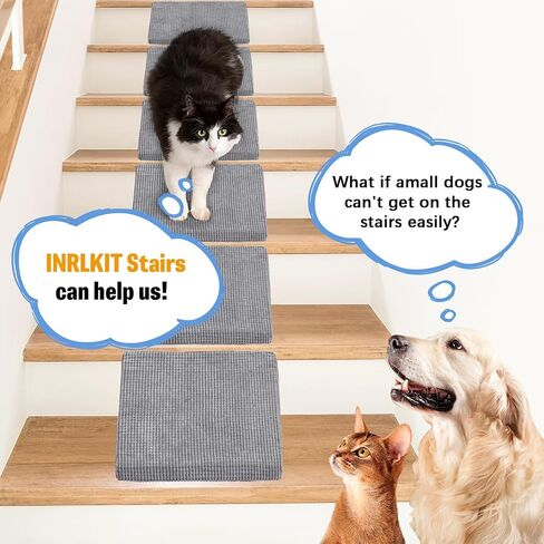 30D Dog Ramp لبدلات الدرج للقطط الصغيرة الكلاب ، خطوات الحيوانات الأليفة الدرج لسلالم الدرج مع القاع المضاد للانزلاق والوسادات ذاتية القسوة لإصلاح مناسبة للقطط الكلاب (6pcs ، بني) in Kuwait